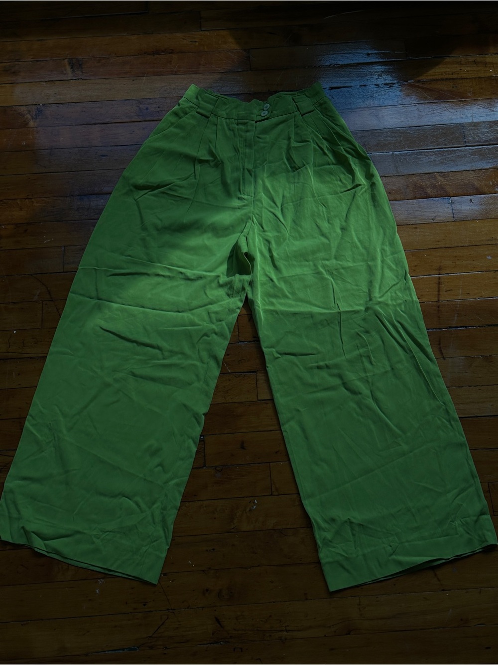 Mondi Bright Green Button-Front Trousers